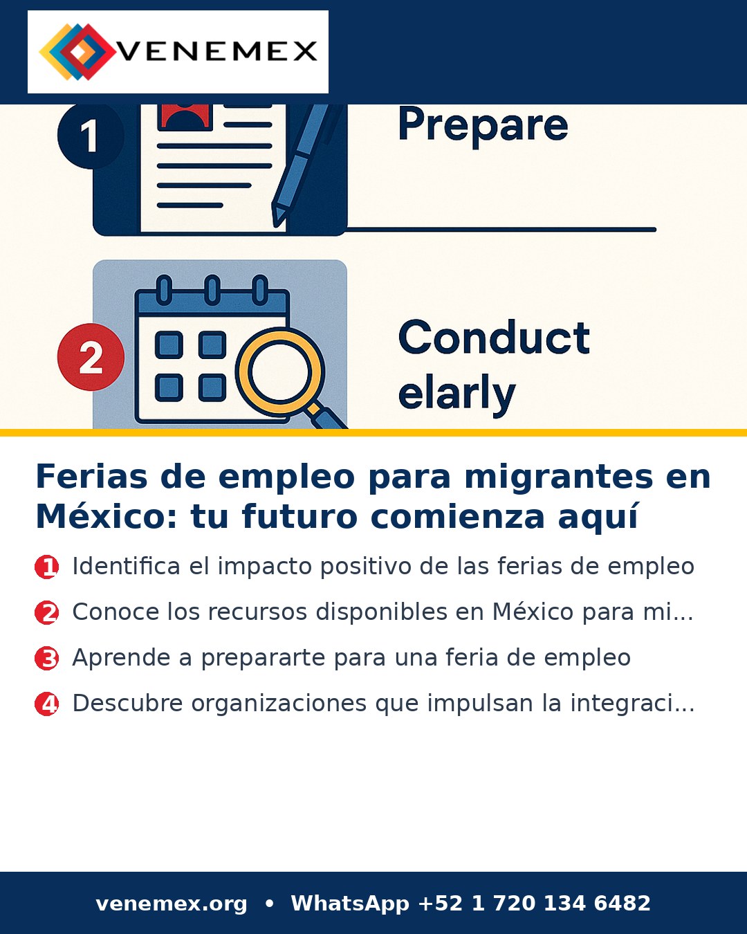 Infografia: Ferias de empleo para migrantes en México: tu futuro comienza aquí